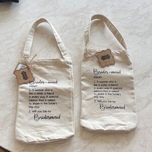 NWT Bridesmaid Canvas Tote Bags